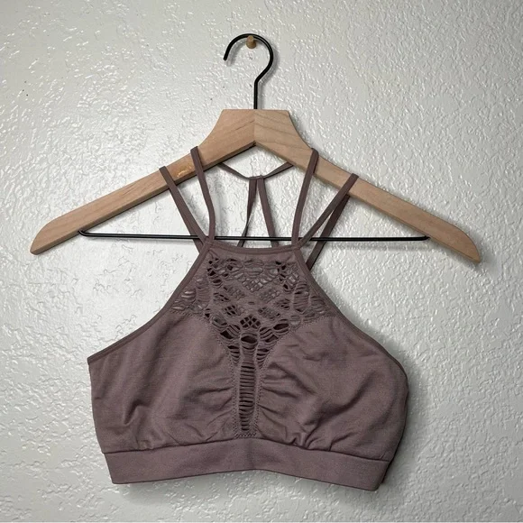 NWOT Victoria’s Secret Women's Bralette Halter Seamless Cutout Taupe Brown - Picture 3 of 11